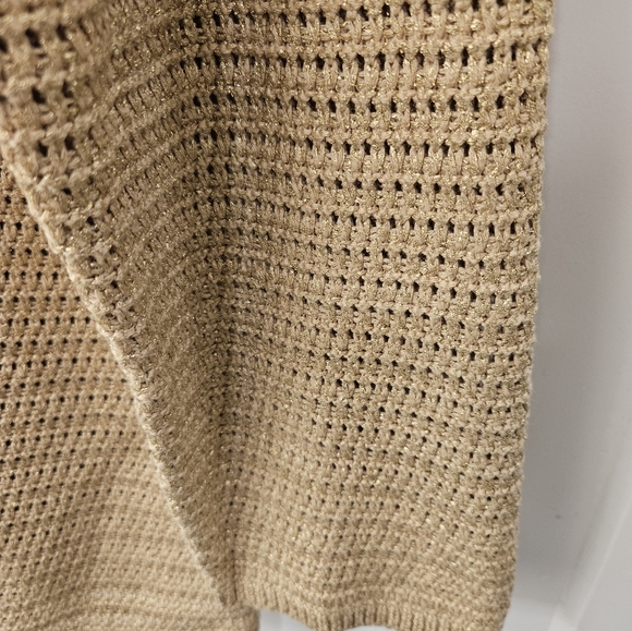 NWT - Gold Cotton Macrame Chico's Cardigan Sweater - Chico's Size 2 - Picture 7 of 12